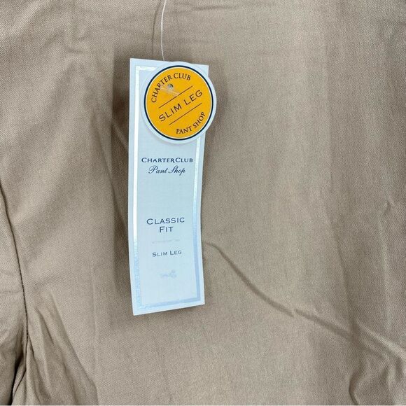 Charter Club Women’s Classic Fit Slim Leg Tan Pull On Stretchy Pants size 18 - Picture 2 of 4